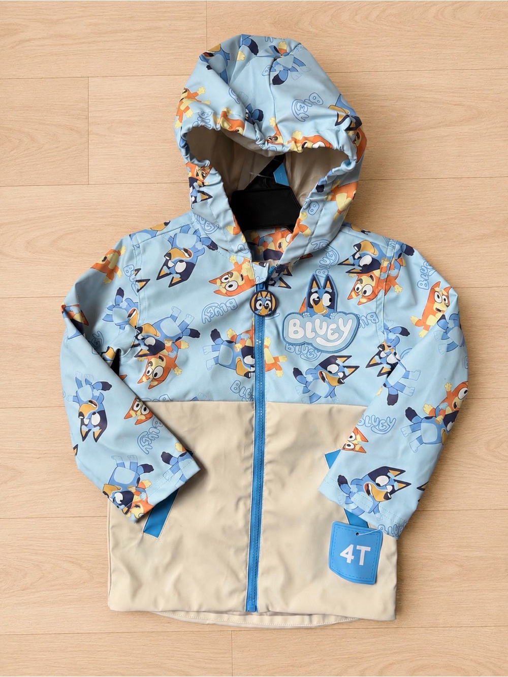 Bluey Kids Rain Jacket Size 4T NWT